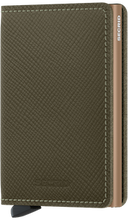 Load image into Gallery viewer, Slimwallet- Olive Saffiano
